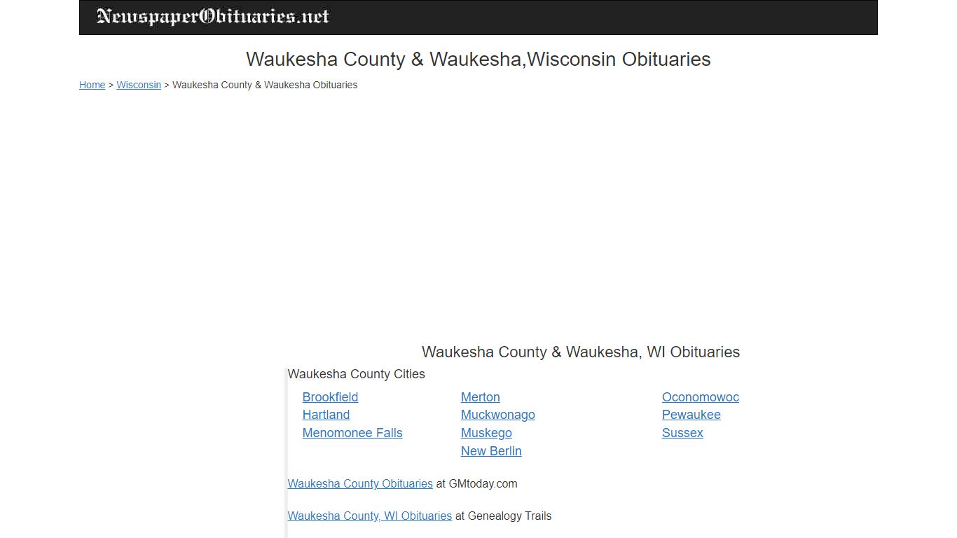 Waukesha County Obituaries and Waukesha, WI Obituary Indexes
